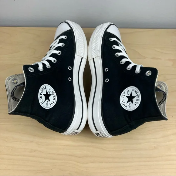 Converse Women’s Size 10.0 All Star Chuck Taylor Hi Platform Shoes Black & White - Picture 6 of 11